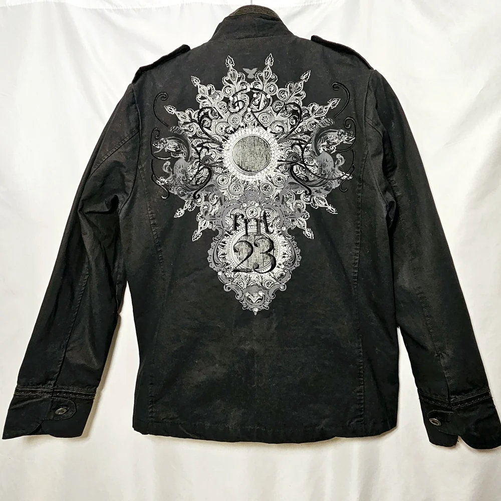 rnt23 Ron Tomson Urban Outdoor Wear Mens Y2K 90's Black Denim Jacket XXL - Picture 4 of 16